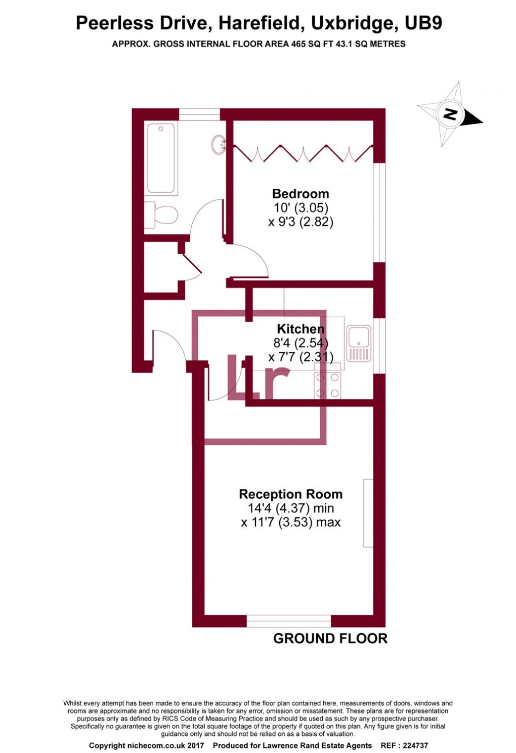 Floorplan for Harefield, Uxbridge, Middlesex